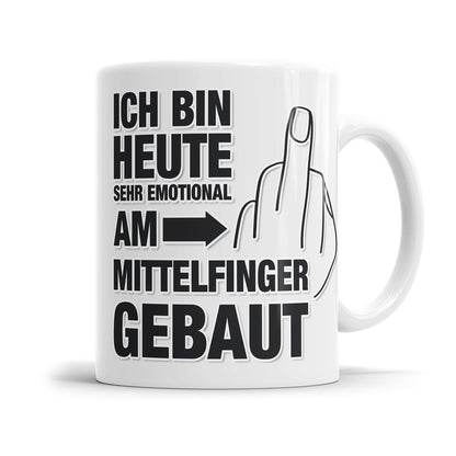 Freche Tasse mit provokantem Spruch und Mittelfinger Humor