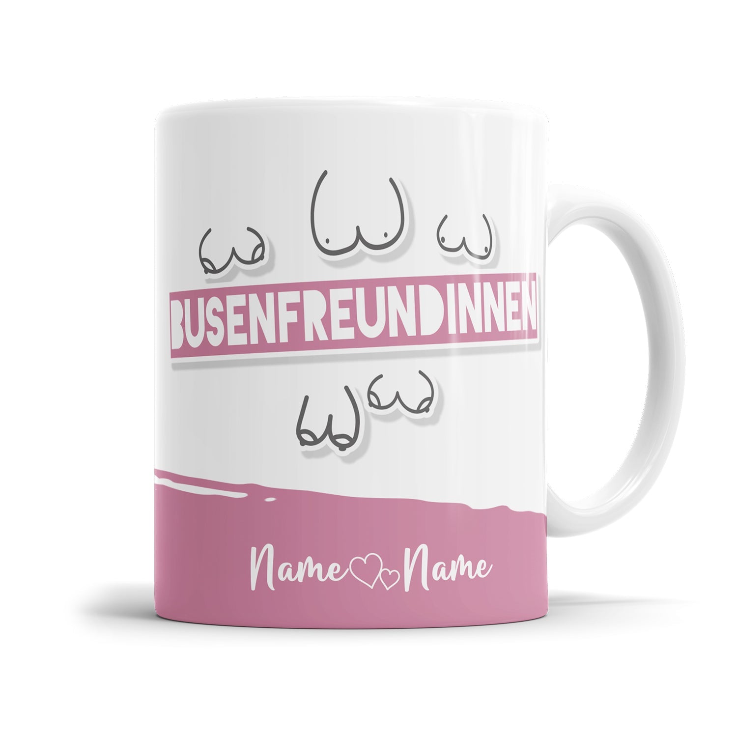 Personalisierte Freundschaftstasse für Busenfreundinnen mit Namen