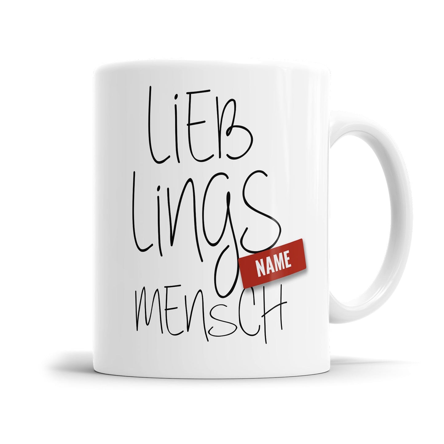 Freundschaftstasse mit Lieblingsmensch Schriftzug und Name