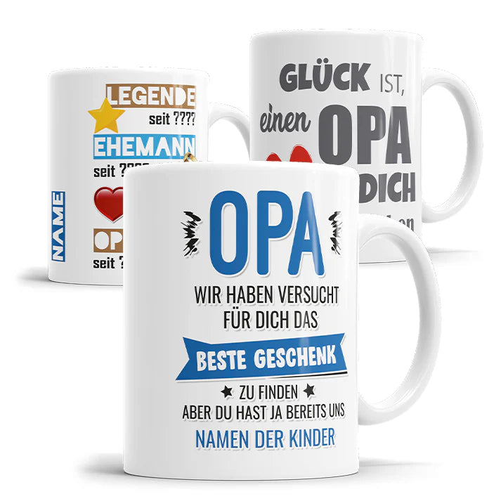 Personalisierte Opa Tasse als Geschenk von Enkeln