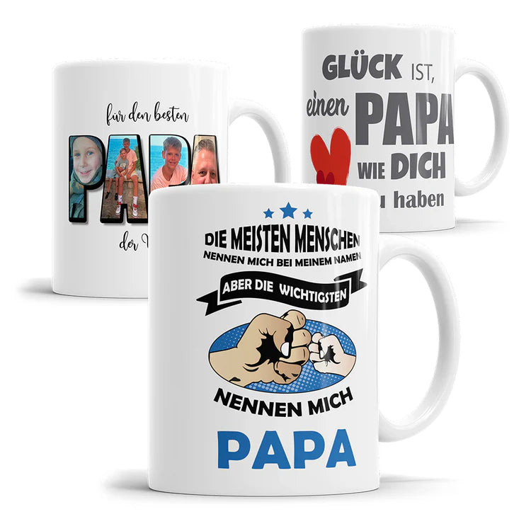 Papa Tasse personalisiert als Geschenkidee von Kindern