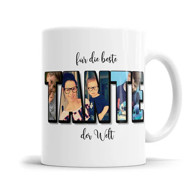Personalisierte Tasse als Geschenk für Tante von Neffe und Nichte