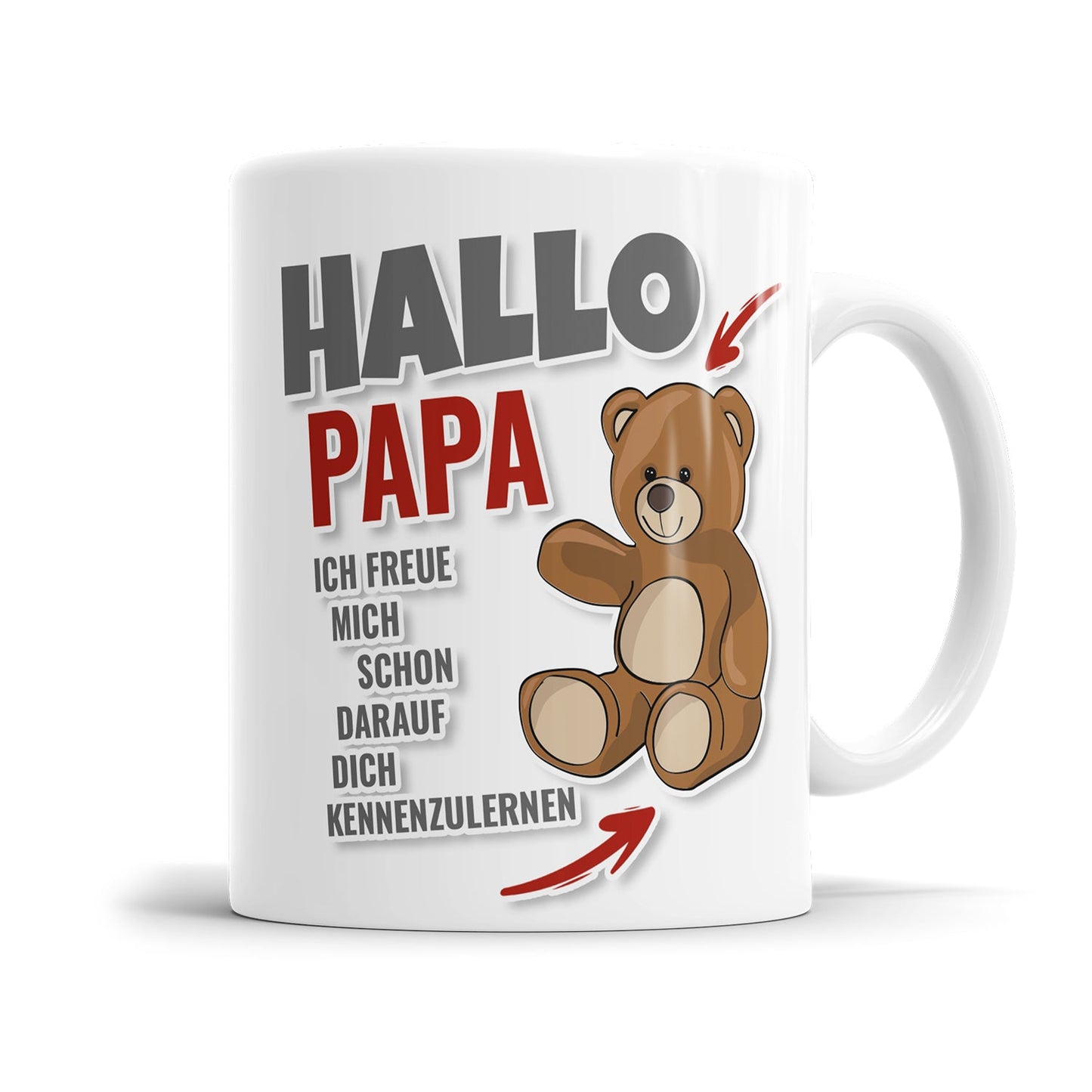 Schwangerschaftsankündigung Tasse für Papa mit Teddy Motiv