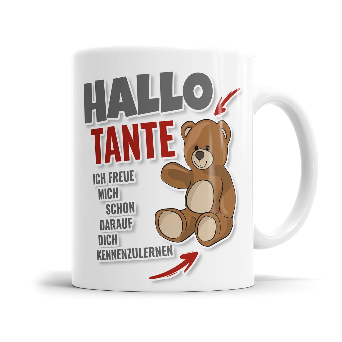 Du wirst Tante Tasse als Baby Überraschung