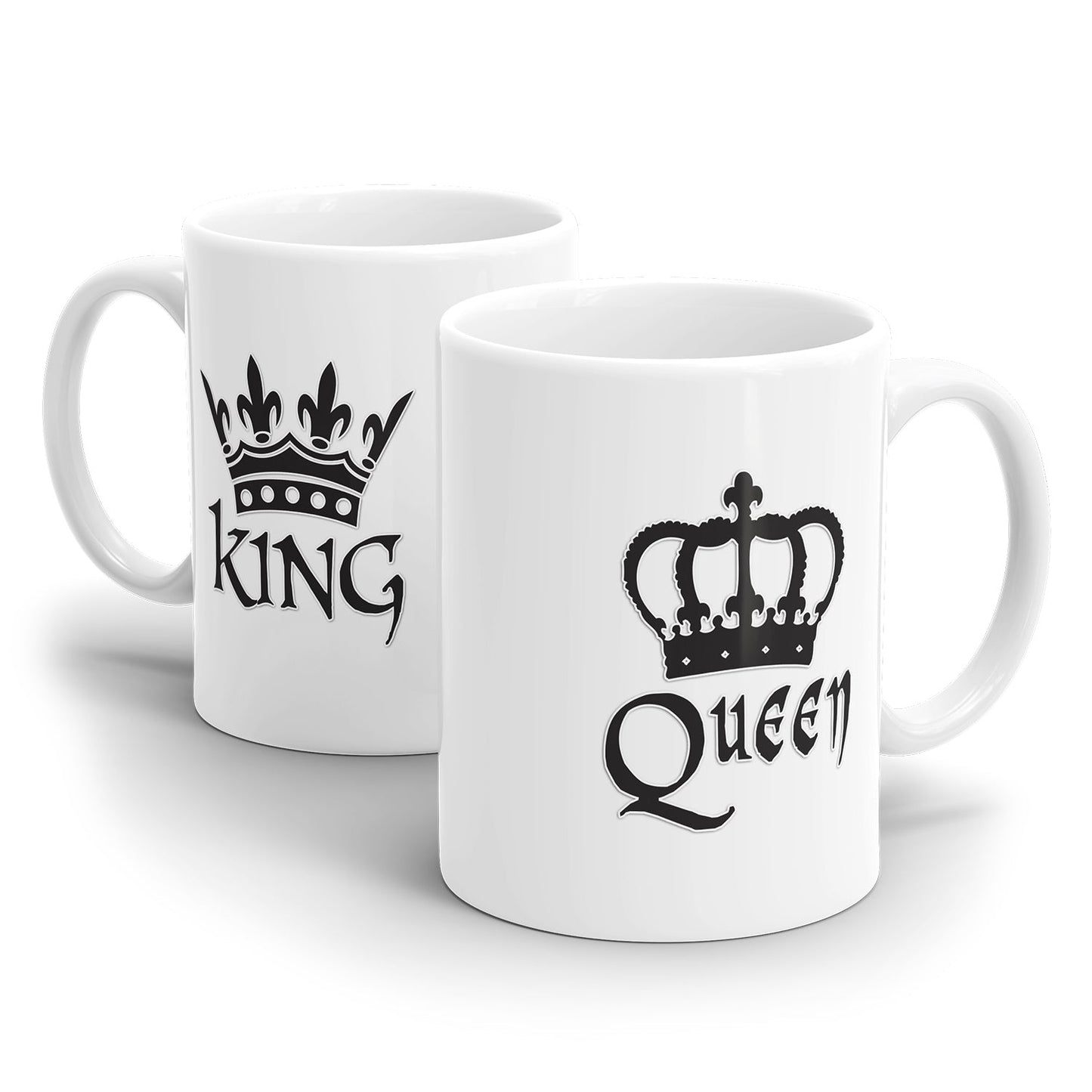 King und Queen Tassen Set mit Kronen Design für Paare 