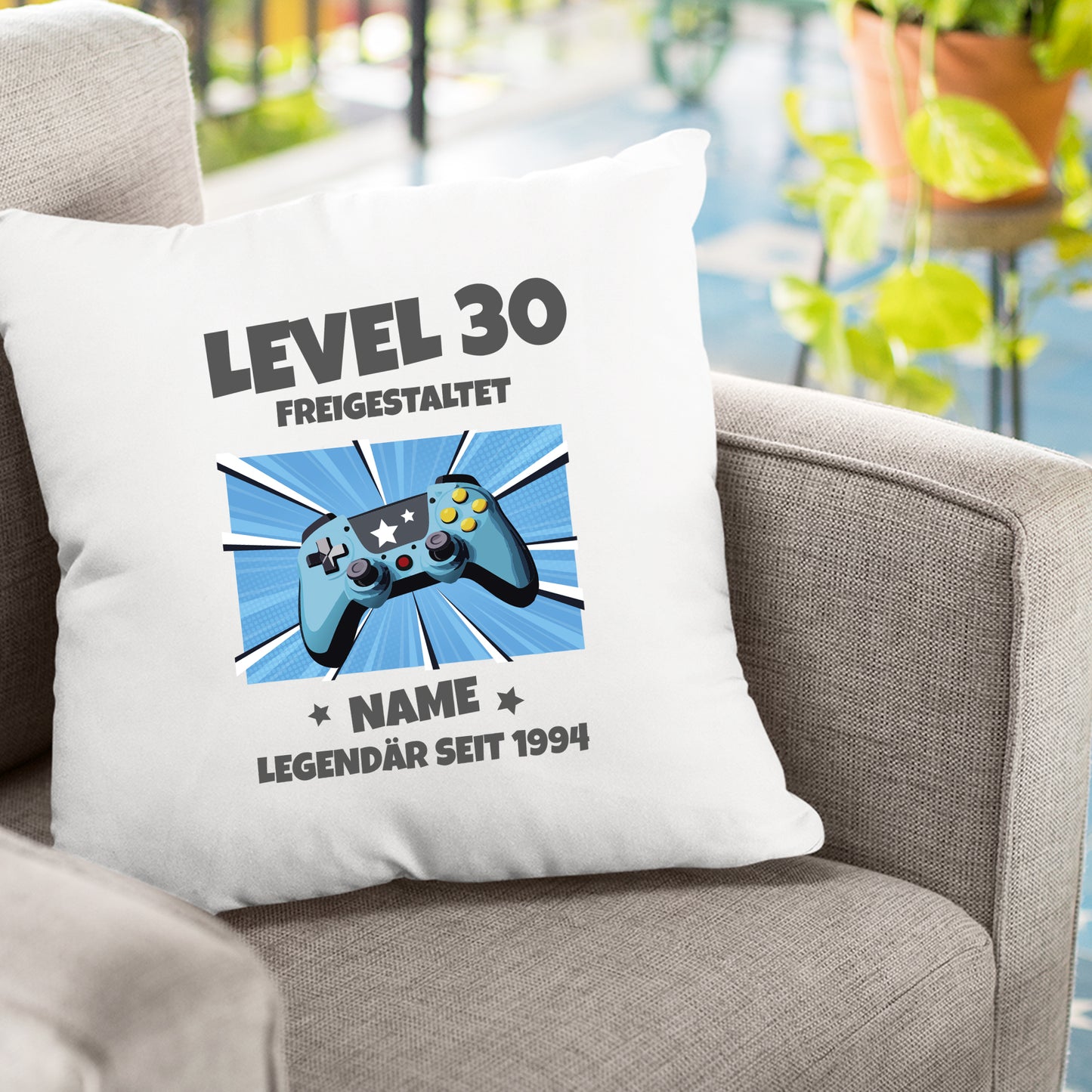 Level 30 freigeschaltet - Legendär - mit Namen - Geburtstag Kissen