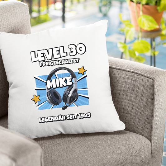 Level 30 freigeschaltet - Legendär - mit Namen - Geburtstag Kissen - Fulima