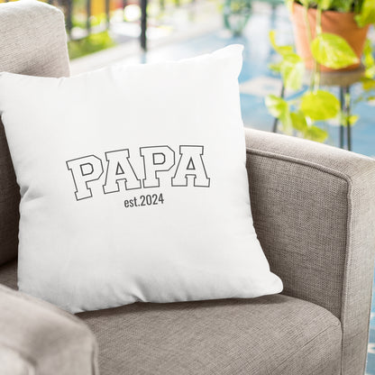 Papa Kissen - Papa Collage Style Line mit Jahr - Geschenk