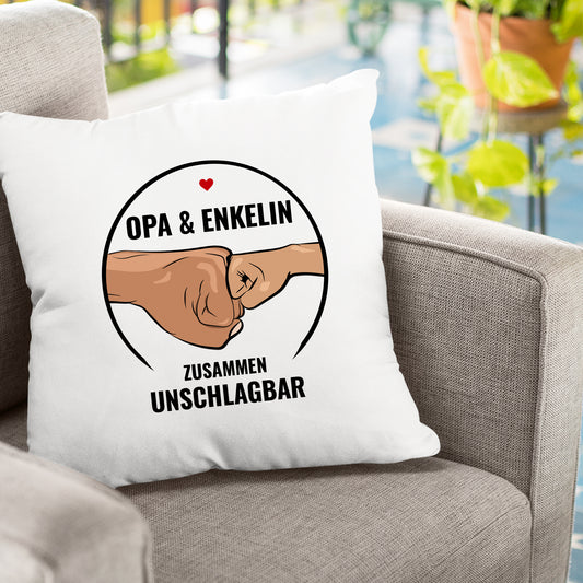 Opa Kissen - Opa und Enkelin Zusammen Unschlagbar - Geschenkidee