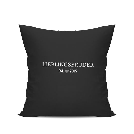 Bruder Kissen - Lieblingsbruder est. Wunschjahr Minimal - Geschenk