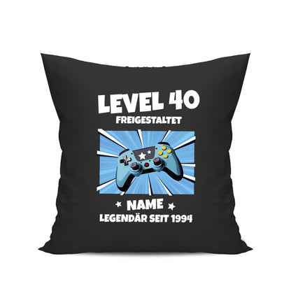 Level 40 freigeschaltet - Legendär - mit Namen - Geburtstag Kissen