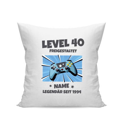 Level 40 freigeschaltet - Legendär - mit Namen - Geburtstag Kissen