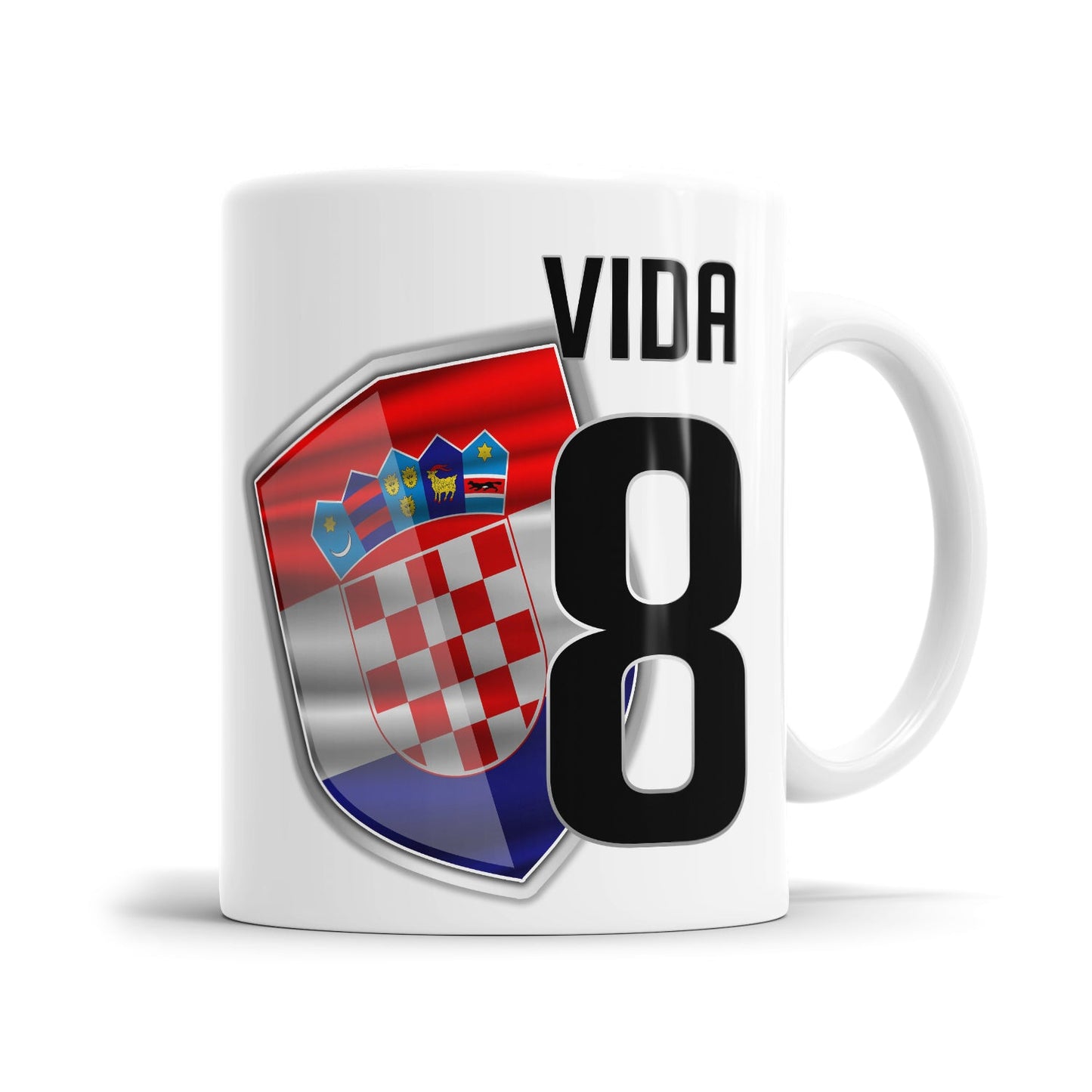 Personalisierte Kroatien Wappen Tasse mit Name und Nummer