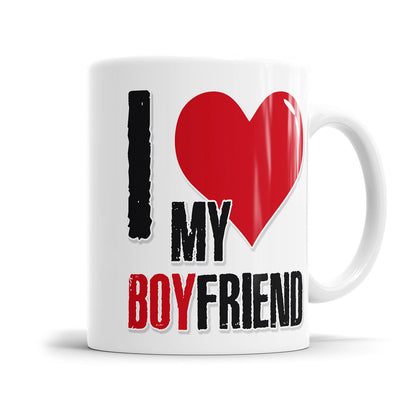Tasse für Freundin mit I love my boyfriend Motiv