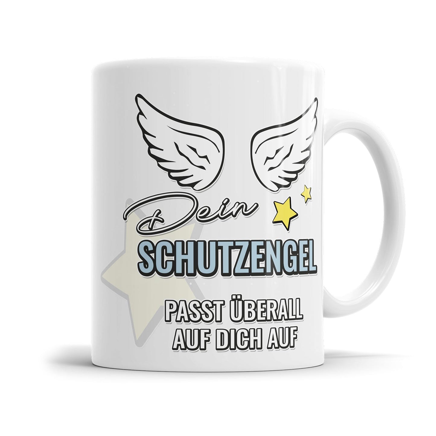 Romantische Tasse für Partner mit Schutzengel Spruch