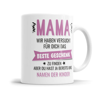 Personalisierte Mama Tasse mit Namen der Kinder als Geschenkidee