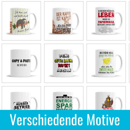 Morgenmuffel Tassen von Fulima verschiedene Motive zur Auswahl - Information
