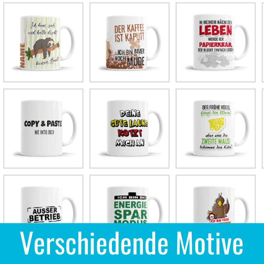 Morgenmuffel Tassen von Fulima verschiedene Motive zur Auswahl - Information