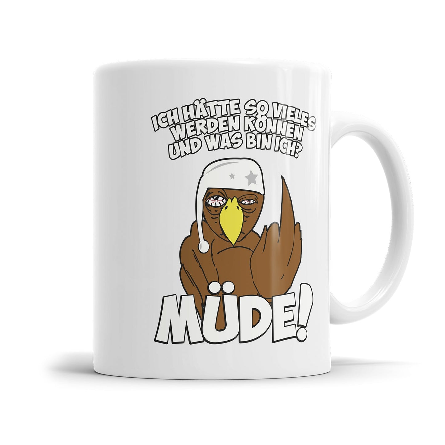 Morgenmuffel Tasse mit lustigen Spruch „Ich hätte so vieles werden können und was bin ich? müde!"
