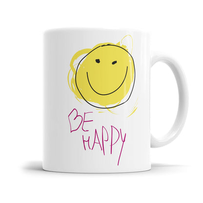 Motivationstasse mit dem Spruch Be Happy für gute Laune im Alltag