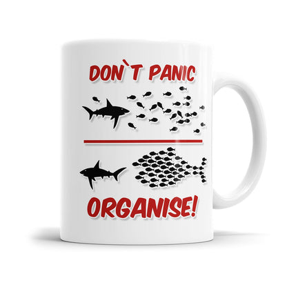 Motivationstasse mit Organisationsspruch und Tierillustration