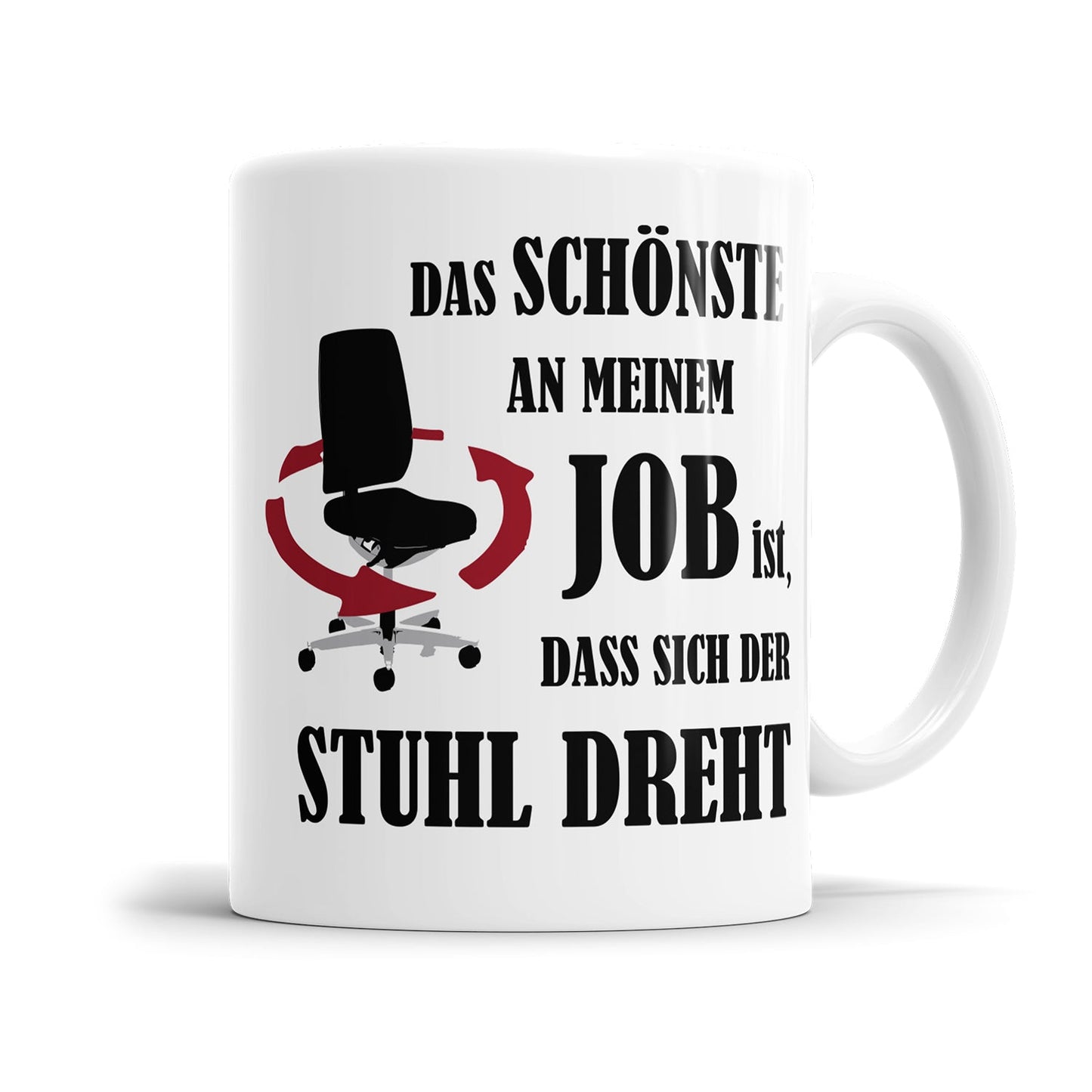 Lustige Motivationstasse mit Bürospruch über den Joballtag