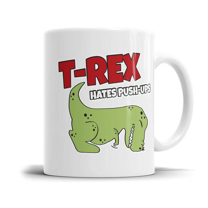 Lustige Motivationstasse mit Dinosaurier Spruch und Comicmotiv