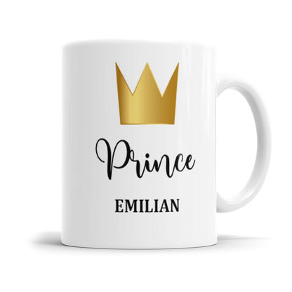 Tasse mit Name und goldener Prinzen Krone - Prince personalisierte Namenstasse