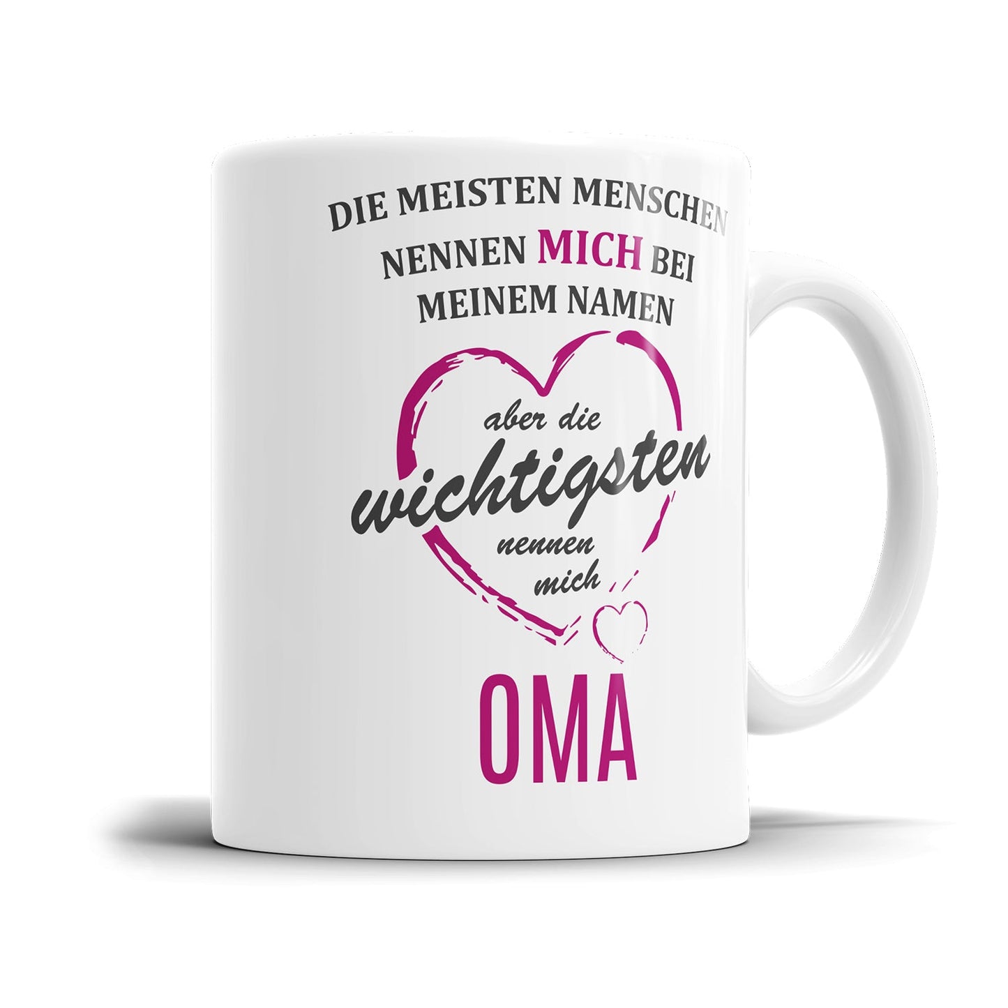 Emotionale Oma Tasse mit Herzmotiv und Familienspruch