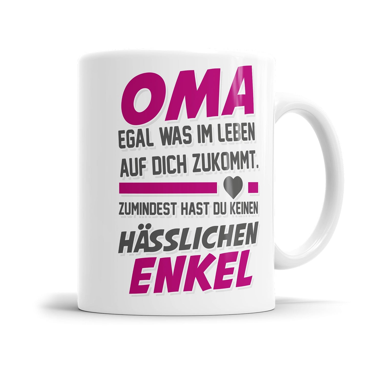 Lustige Oma Tasse mit frechem Humor Enkel