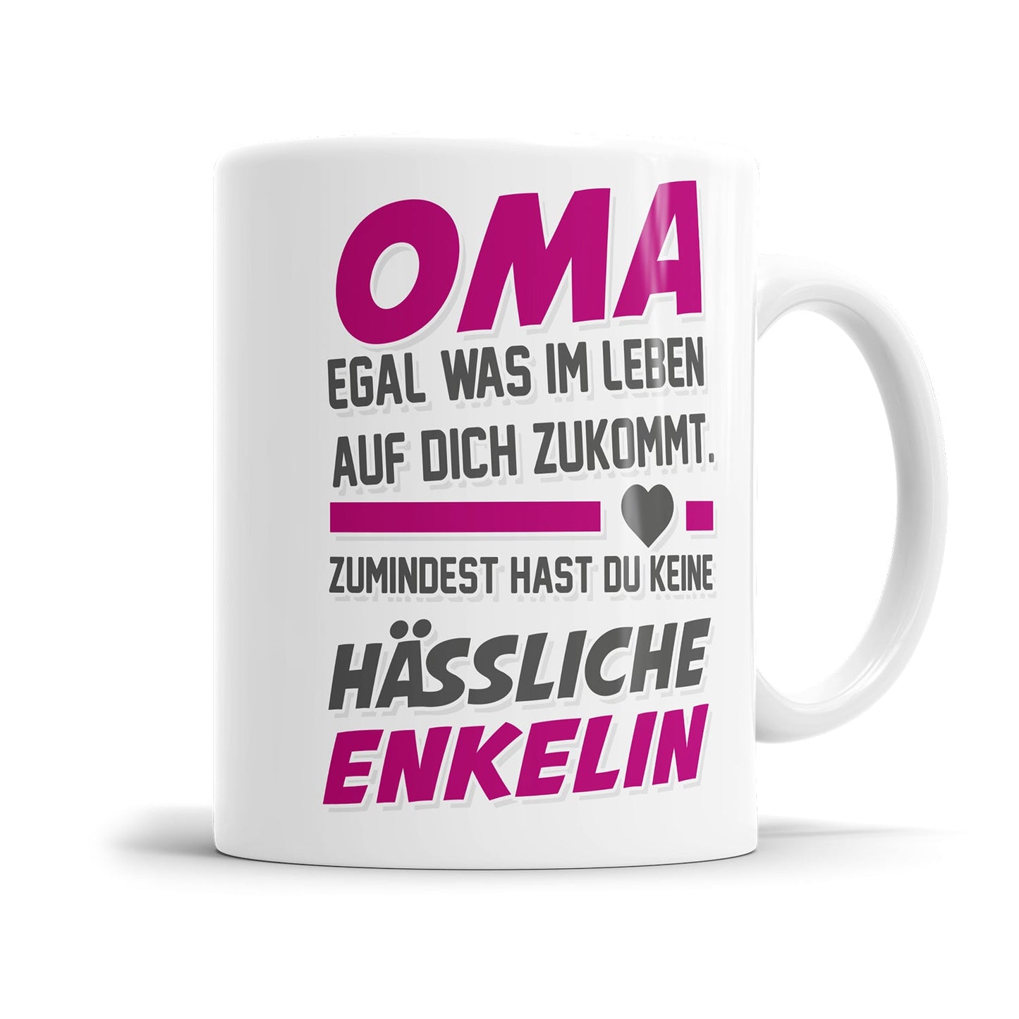Freche Oma Tasse mit humorvollem Enkelin Spruch 