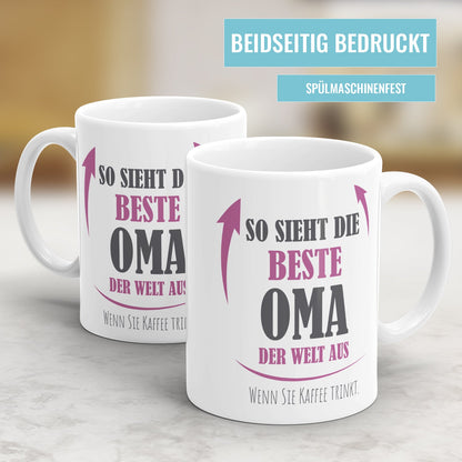 Beidseitig bedruckte Oma Tassen mit Spruch oder Foto