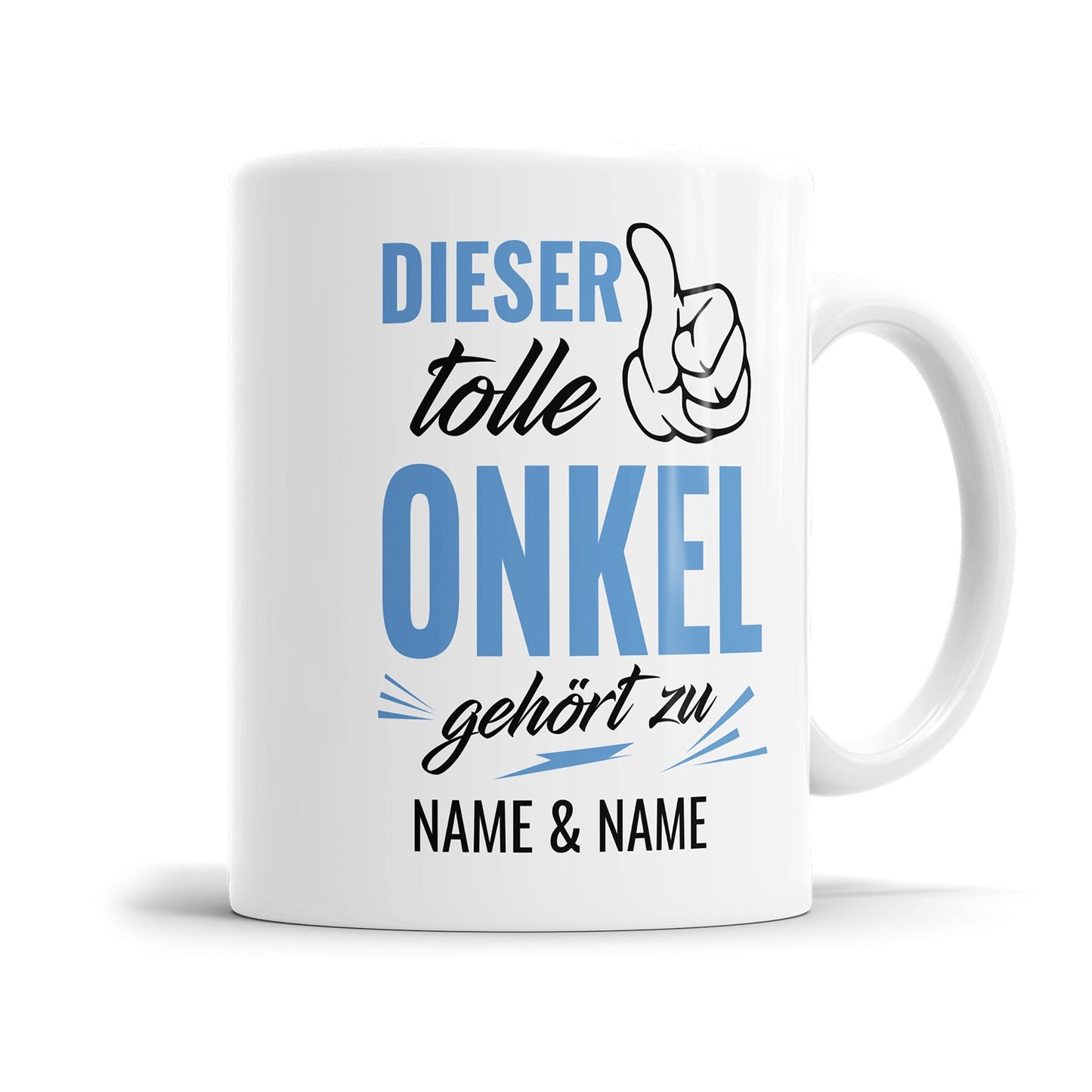 Personalisierte Onkel Tasse mit Namen der Kinder
