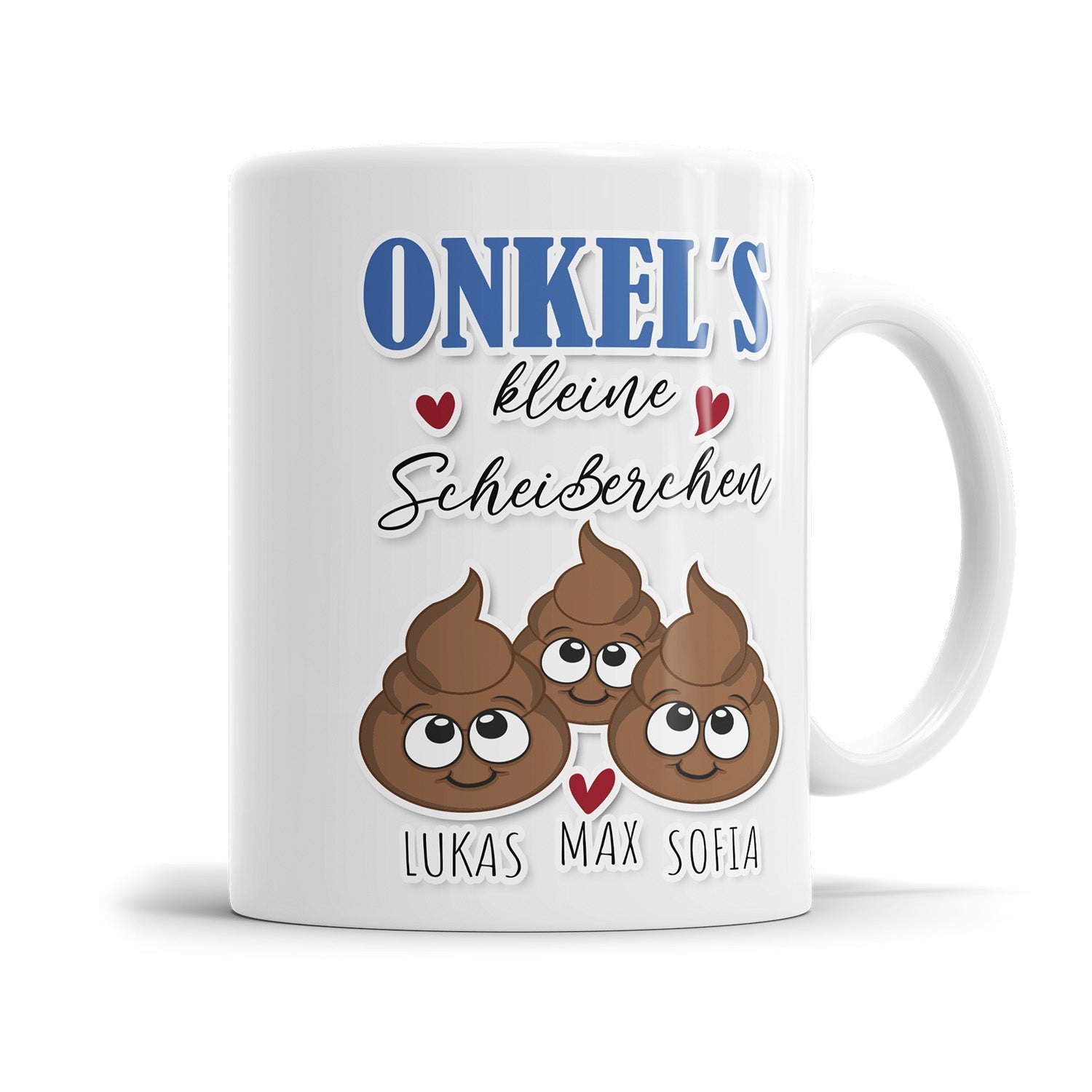 Personalisierte Onkel Tasse mit frechem Spruch und Kindernamen