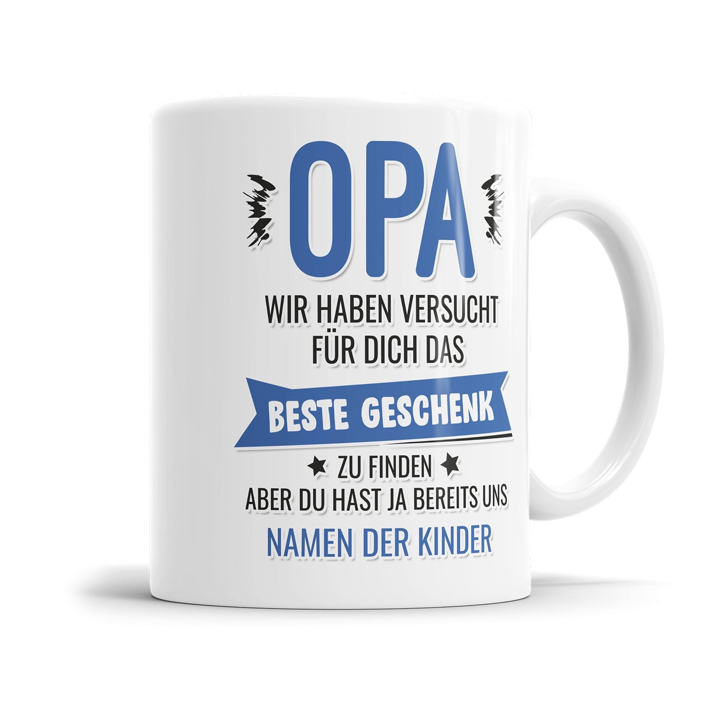 Emotionale Opa Tasse mit Namen der Enkelkinder