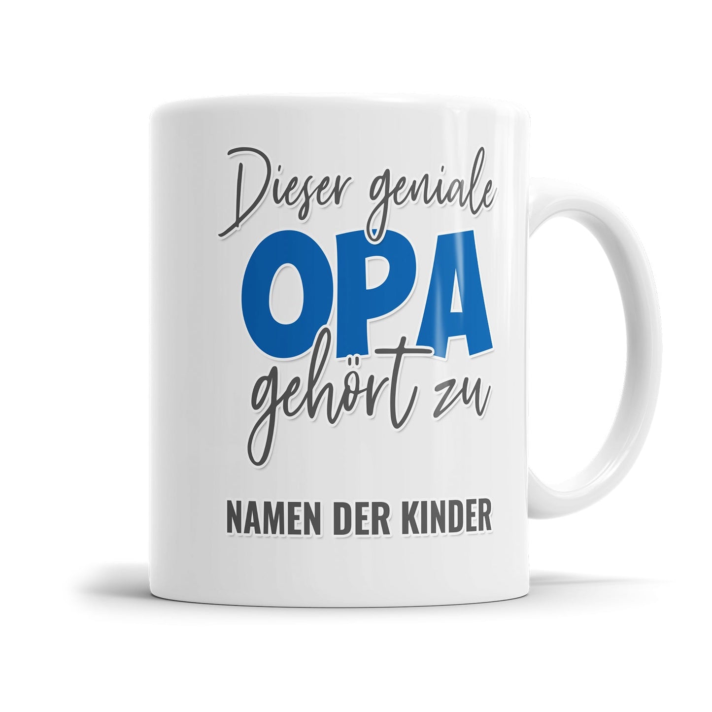 Personalisierte Opa Tasse mit Namen der Enkelkinder