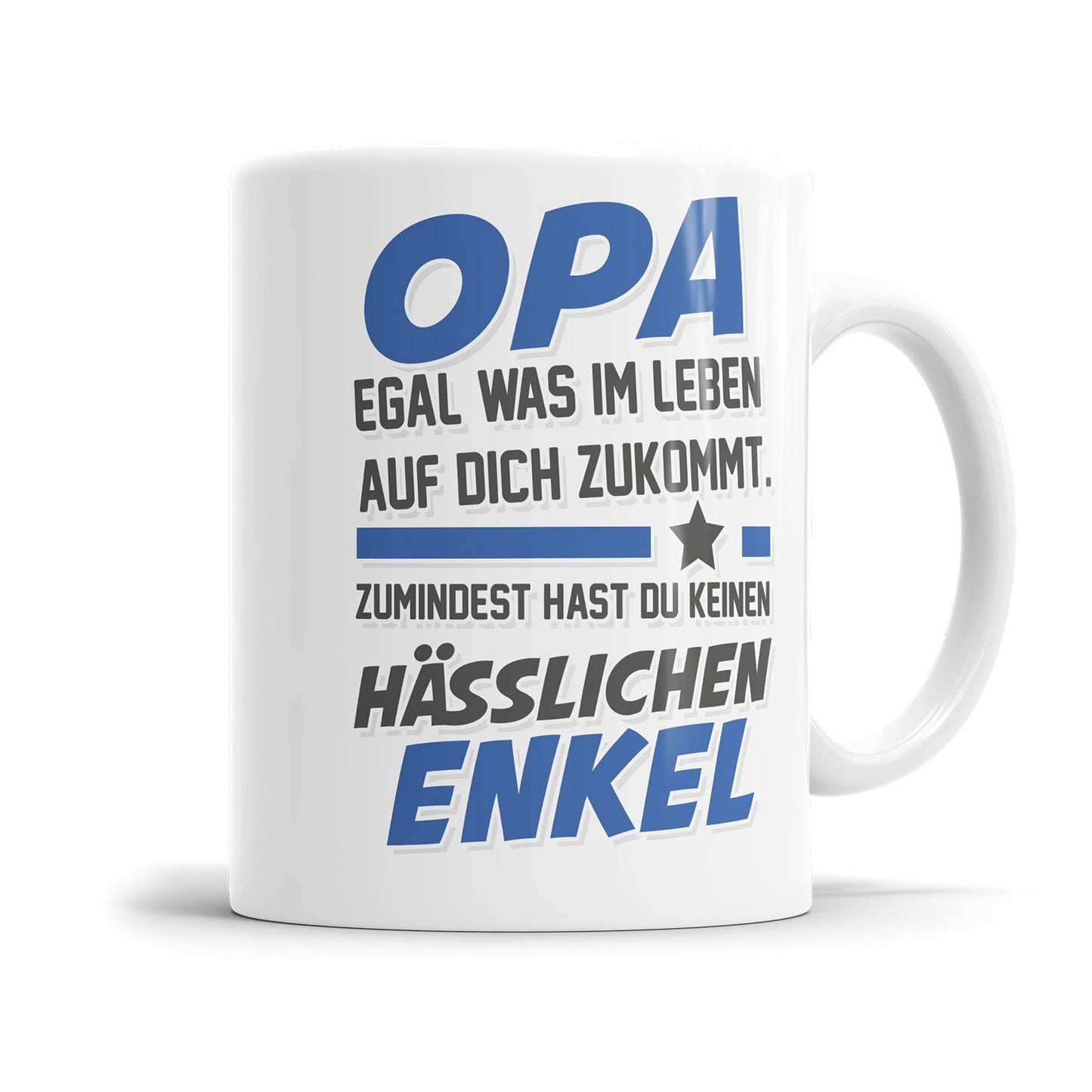 Freche Opa Tasse mit humorvollem Enkel Spruch