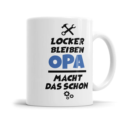 Lustige Opa Tasse mit entspanntem Familienspruch