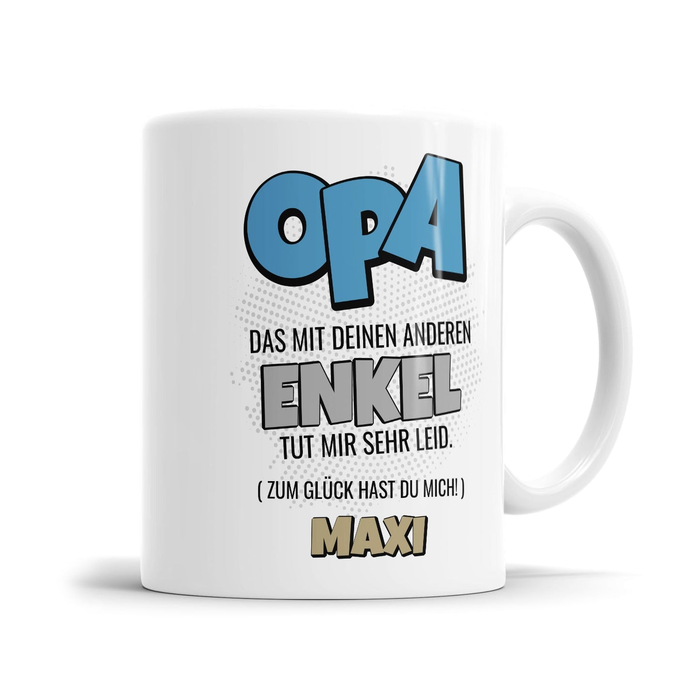 Lustige Opa Tasse mit frechem Spruch personalisiertem Enkelname