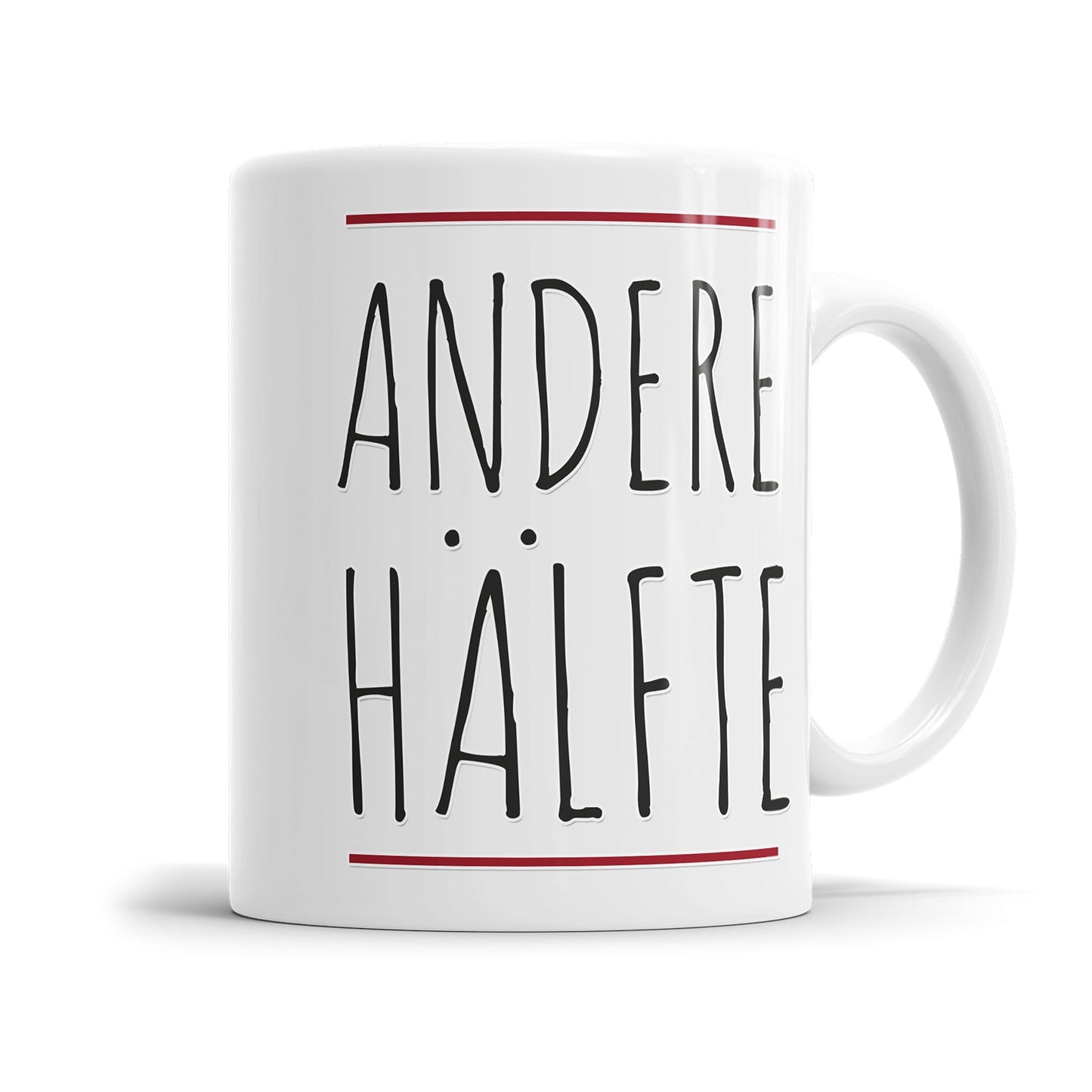 Liebestasse mit Andere Hälfte Spruch Design