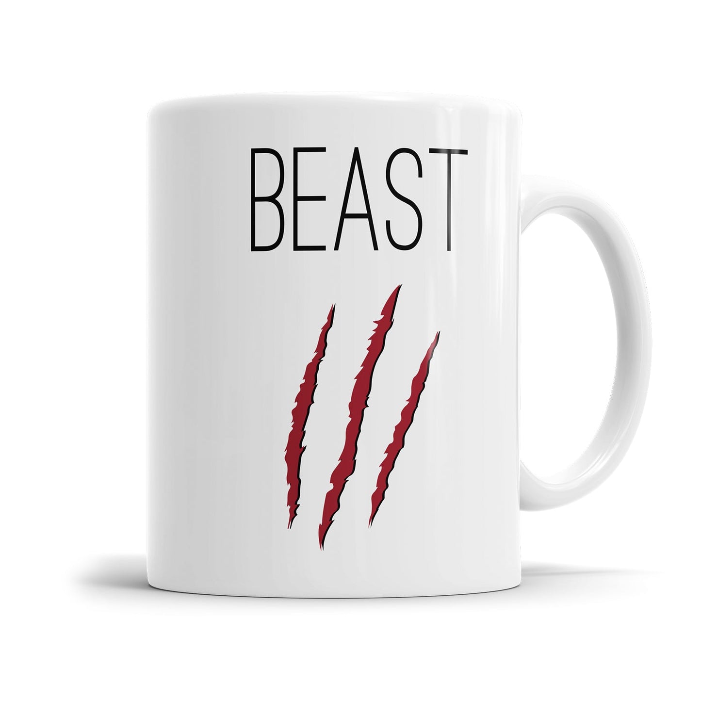 Partner Tasse mit Beast zerkratzt Motiv