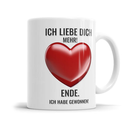 Lustige Liebestasse mit Herzmotiv für Paare