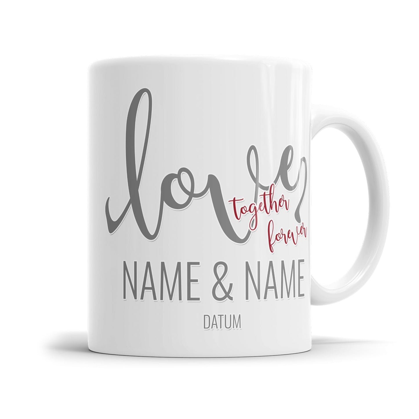 Personalisierte Paar Tasse mit Namen und Jahrestag Datum