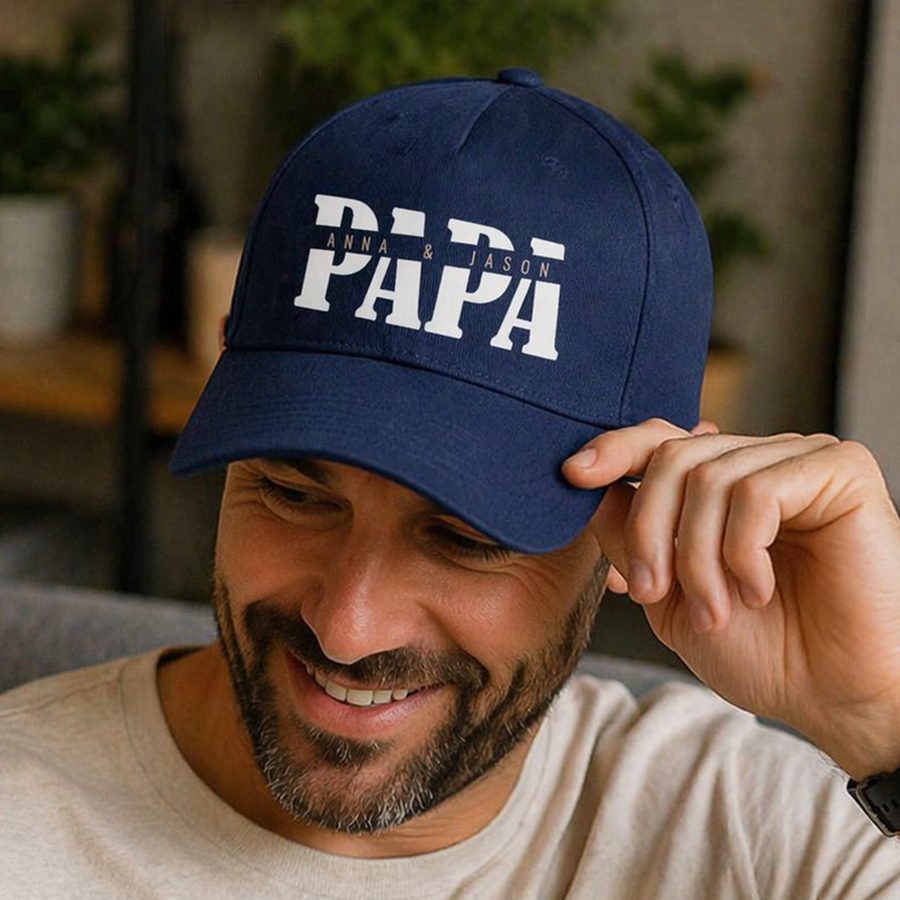 Papa Cap - Papa mit Namen der Kinder und Herzchen - Geschenkidee