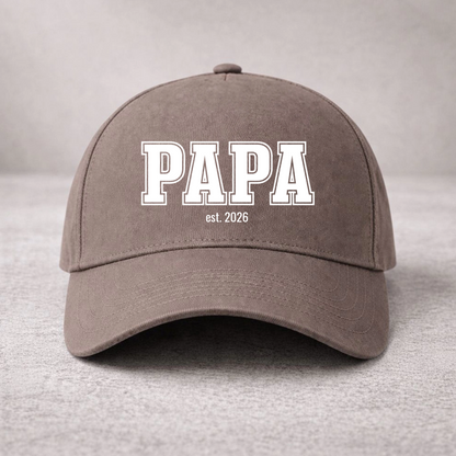 Papa Cap personalisiert - Papa est. mit Wunschjahr bis zu 3 Kinder