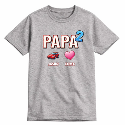 Papa Shirt personalisiert - mit Anzahl der Kinder und Namen