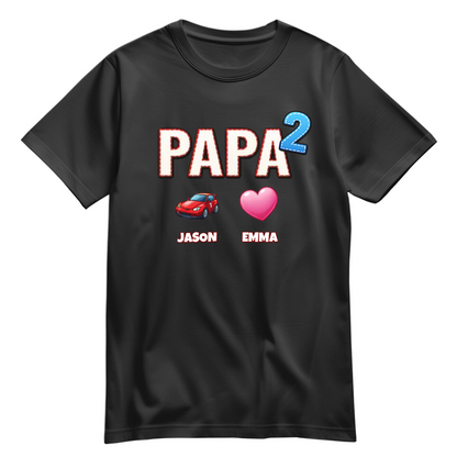 Papa Shirt personalisiert - mit Anzahl der Kinder und Namen