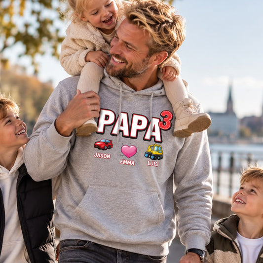 Papa Hoodie - mit Anzahl der Kinder - Papa Geschenk