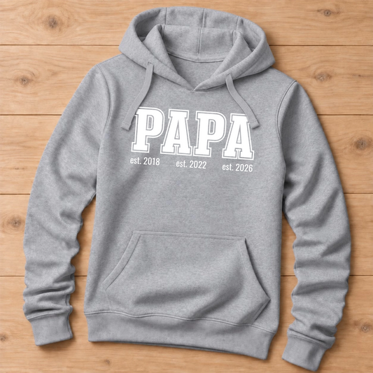 Papa Hoodie - Papa Collage Style Line mit Jahr - Geschenk