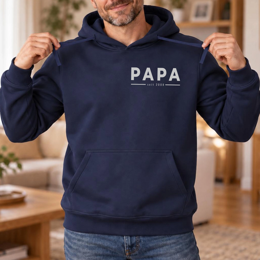 Papa Hoodie - PAPA seit Minimal - Dein Wunschjahr - Geschenkidee